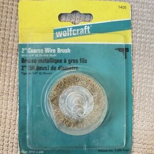 Wolfcraft‎ 2" Coarse Wire Wheel Abrasive Brass Brush - 1/4" Shaft